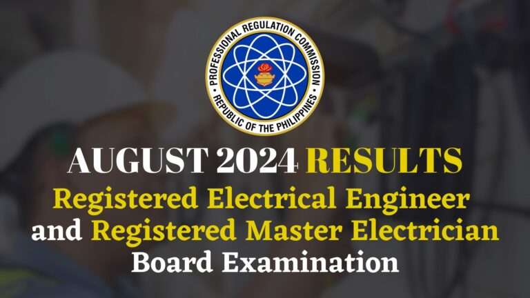 August 2024 Registered Electrical Engineer Master Electrician Board Exam Results