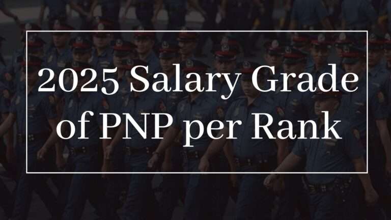 2025 Salary Grade of PNP per Rank